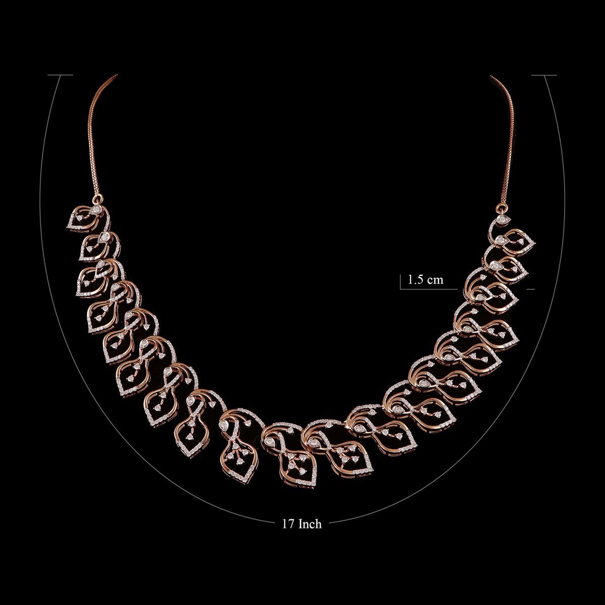 18 KT ROSE GOLD DIAMOND NECKLACE